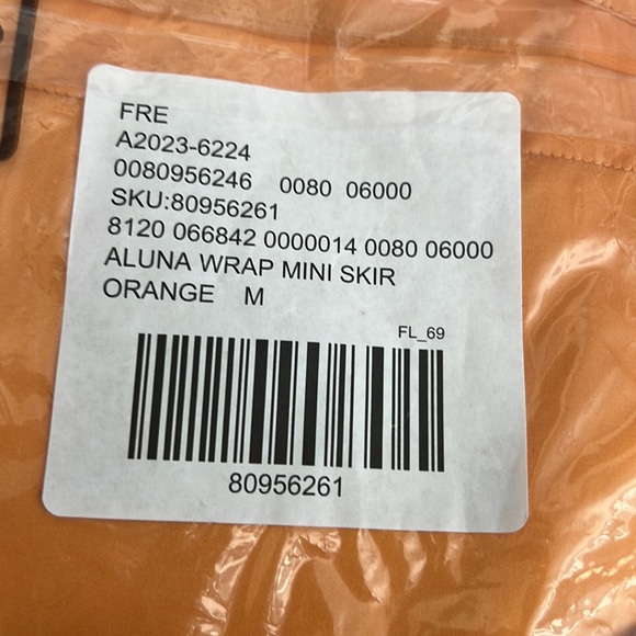 free people Aluna Wrap Mini Skirt Size Medium Orange Mango New With Tag - Picture 3 of 6